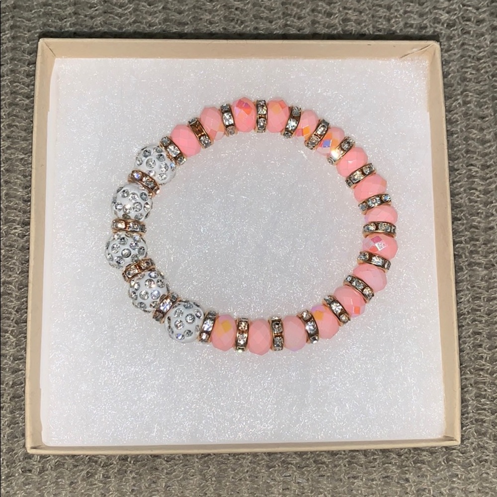 Peach and White Fireball Bracelet
